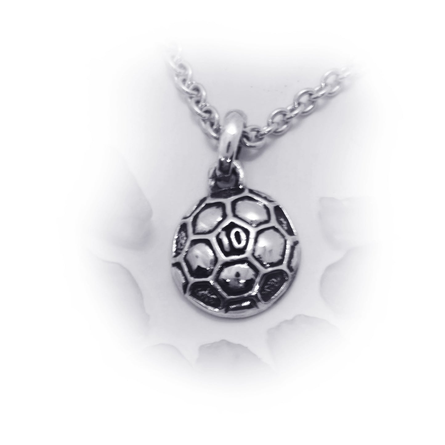 Soccer Ball #10 Ten Sterling Silver Pendant V2