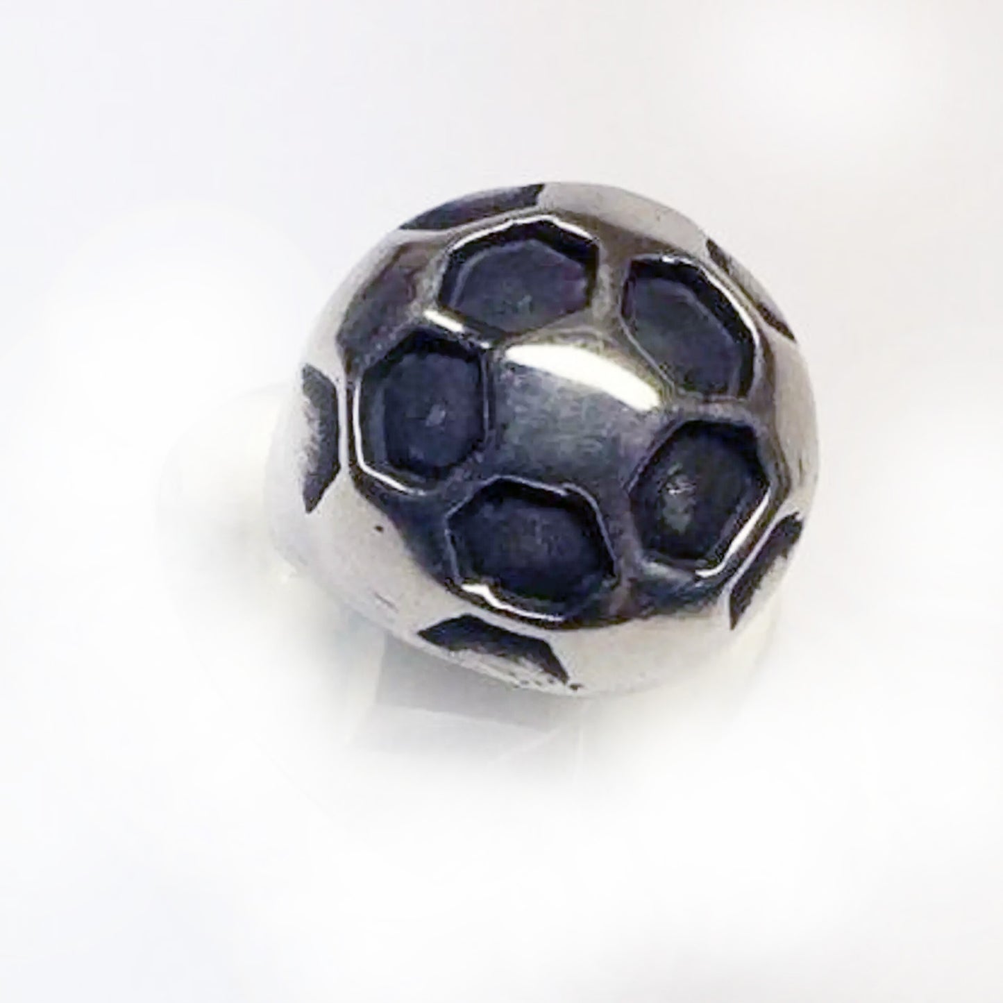 Soccer Ball Sterling Silver Ring