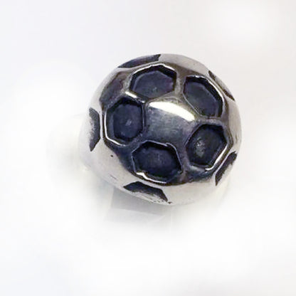 Soccer Ball Sterling Silver Ring