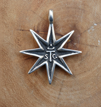 8-wing Eternity Sterling Silver Pendant With Ruby Stone