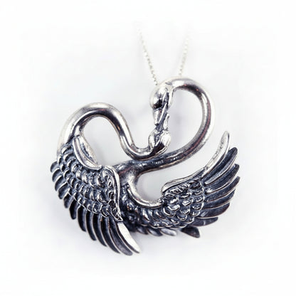 Swans Love Sterling Silver Pendant
