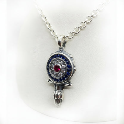 Mod Scooter Target Pendant with Stones