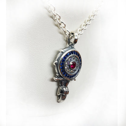 Mod Scooter Target Pendant with Stones