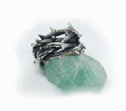 Crown of Thorns Silver Ring V3