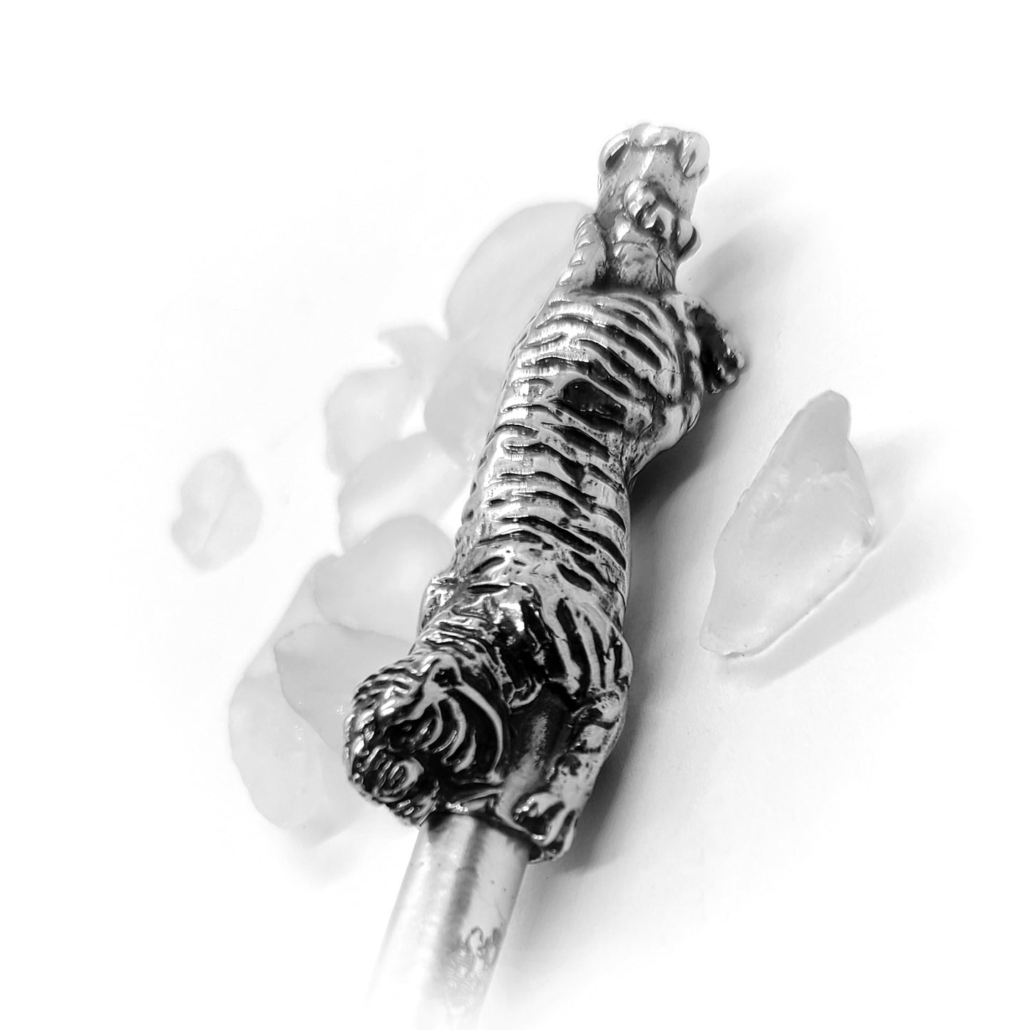 Attacking Tiger Sterling Silver Cigarette Pipe