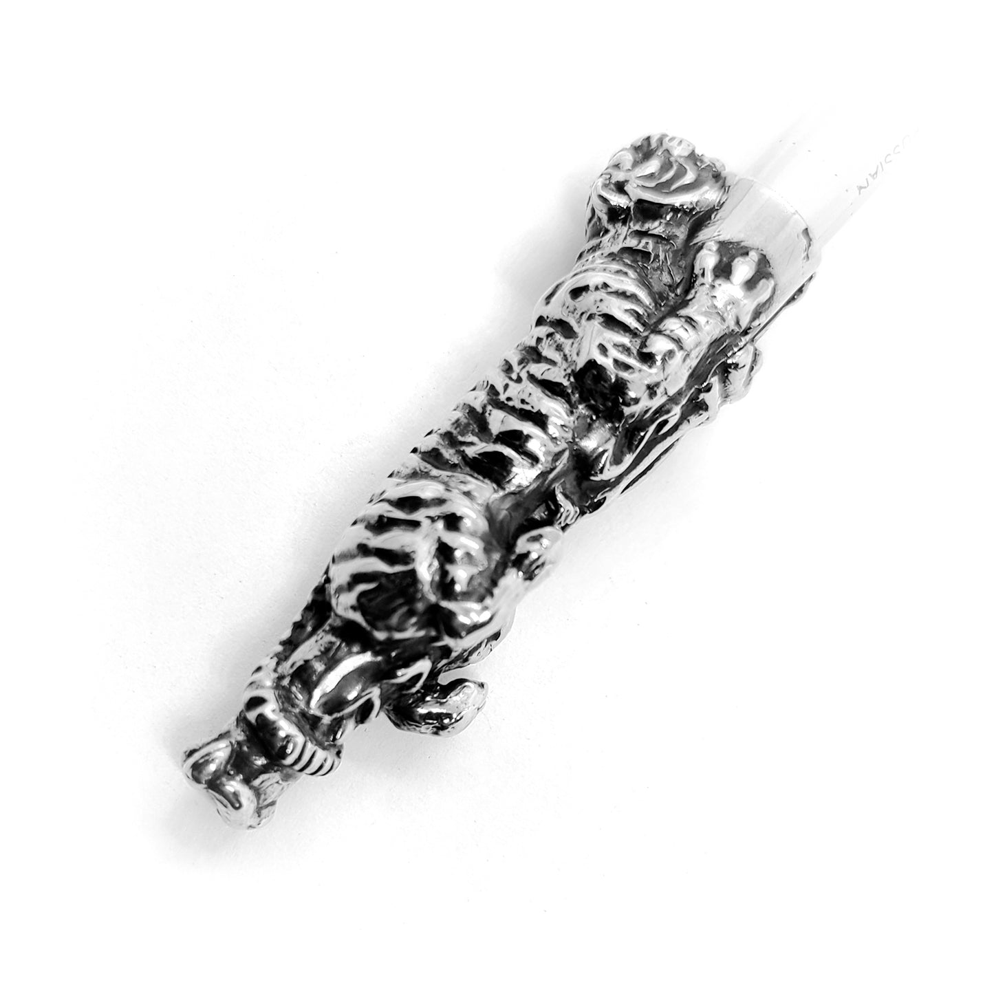 Attacking Tiger Sterling Silver Cigarette Pipe