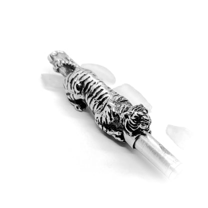 Attacking Tiger Sterling Silver Cigarette Pipe