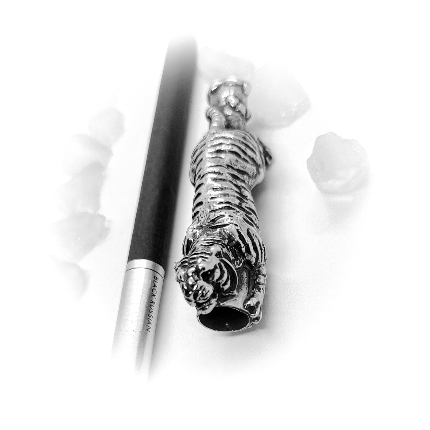 Attacking Tiger Sterling Silver Cigarette Pipe