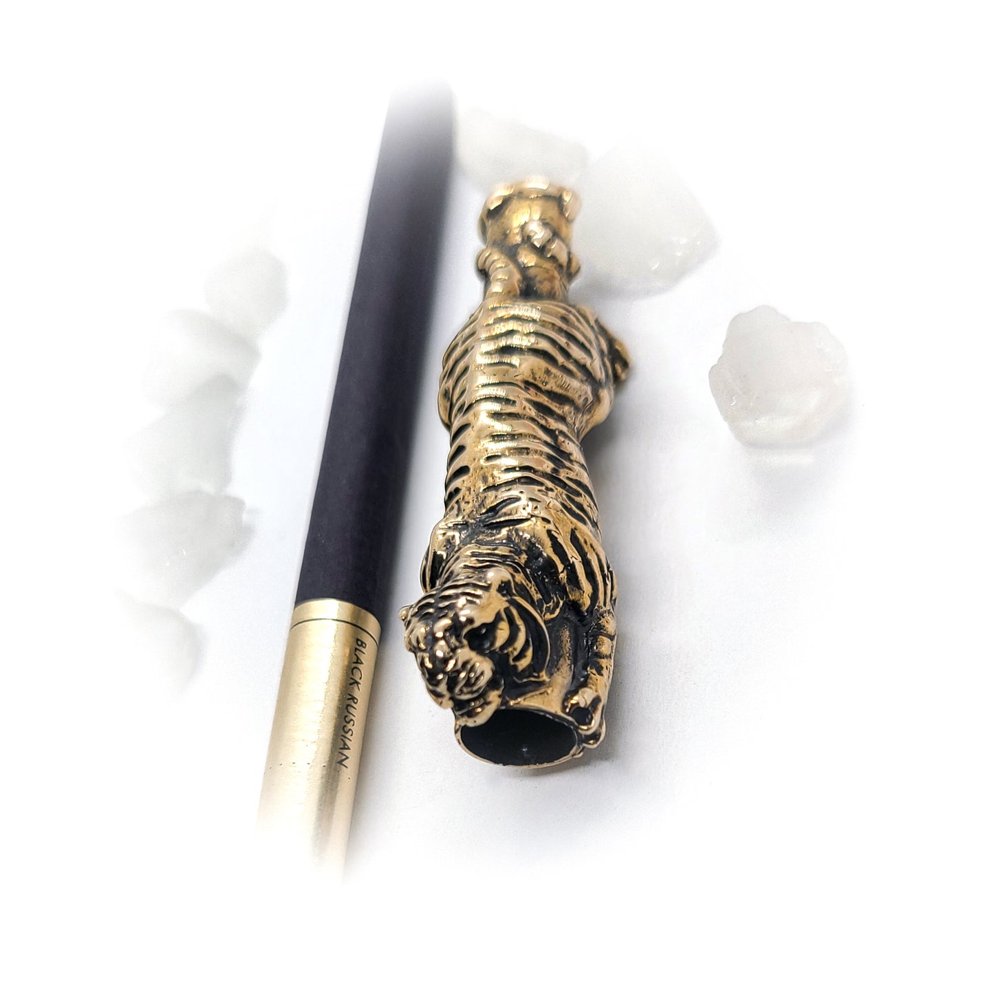 Attacking Tiger Sterling Silver Cigarette Pipe