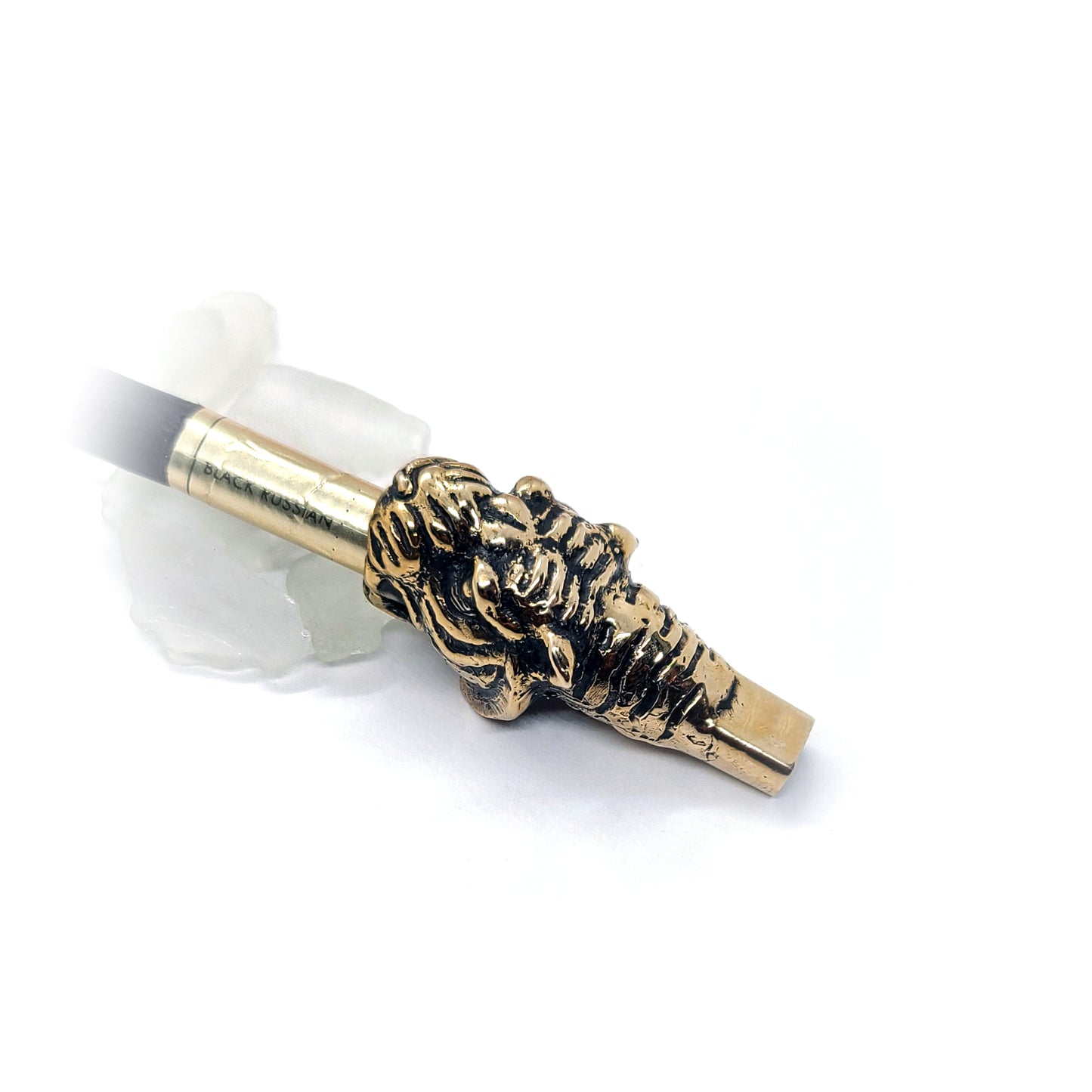 Tiger Head Sterling Silver Cigarette Pipe