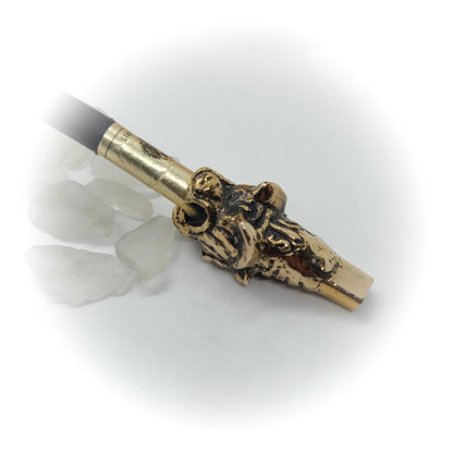 Tiger Head Sterling Silver Cigarette Pipe