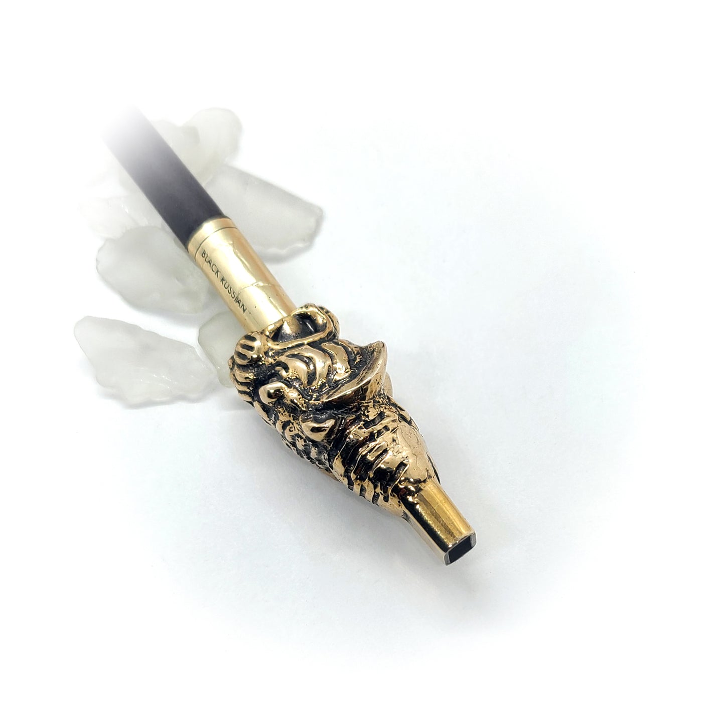 Tiger Head Sterling Silver Cigarette Pipe