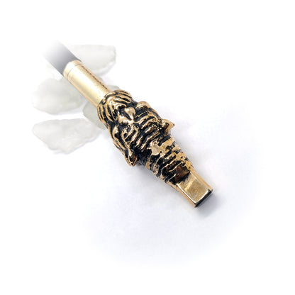 Tiger Head Sterling Silver Cigarette Pipe