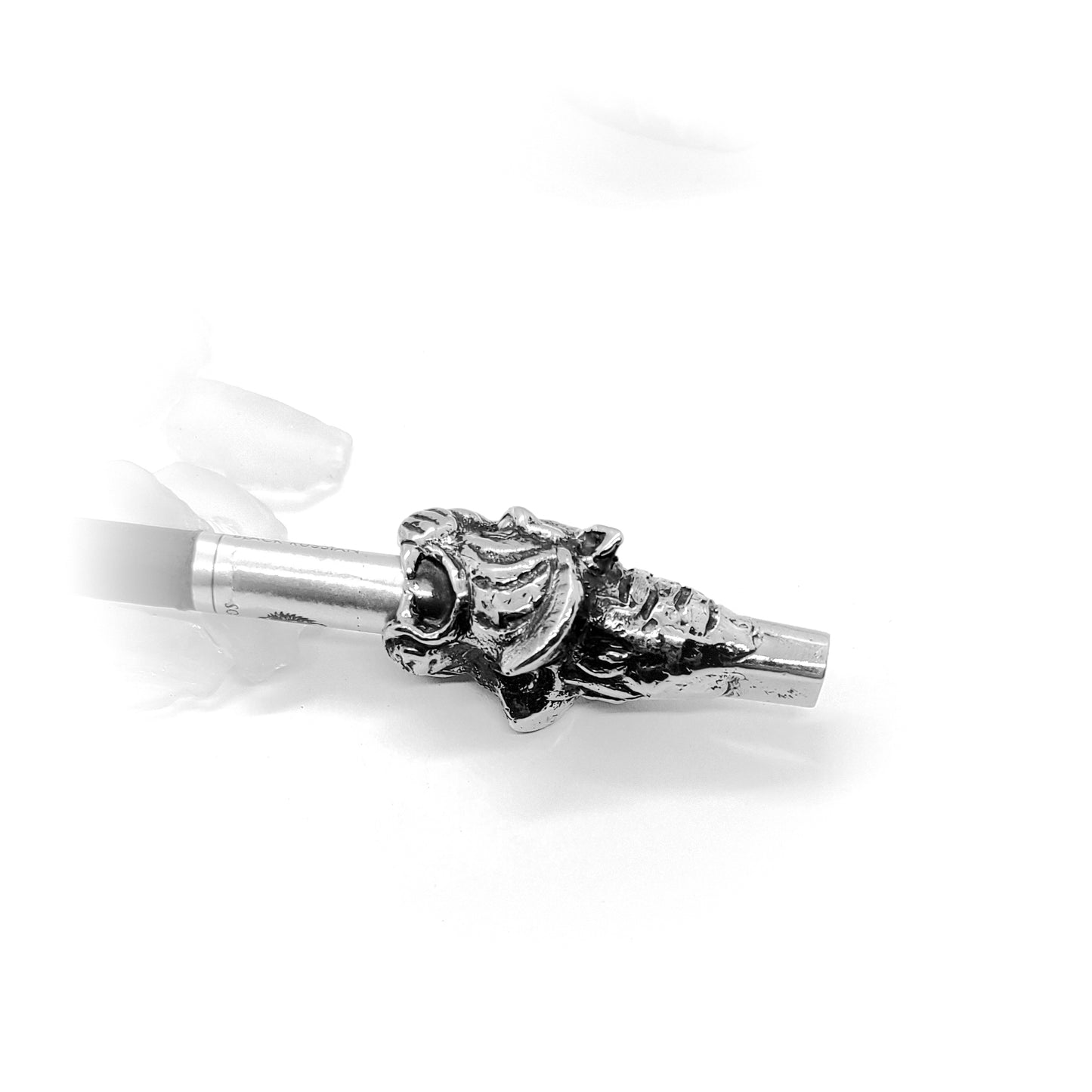 Tiger Head Sterling Silver Cigarette Pipe