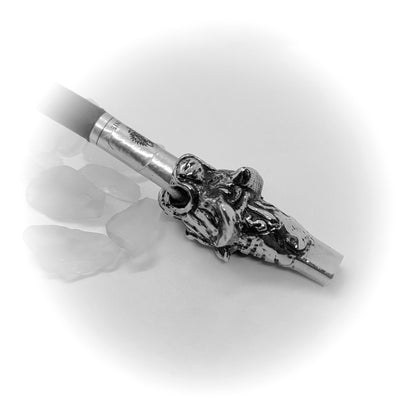 Tiger Head Sterling Silver Cigarette Pipe