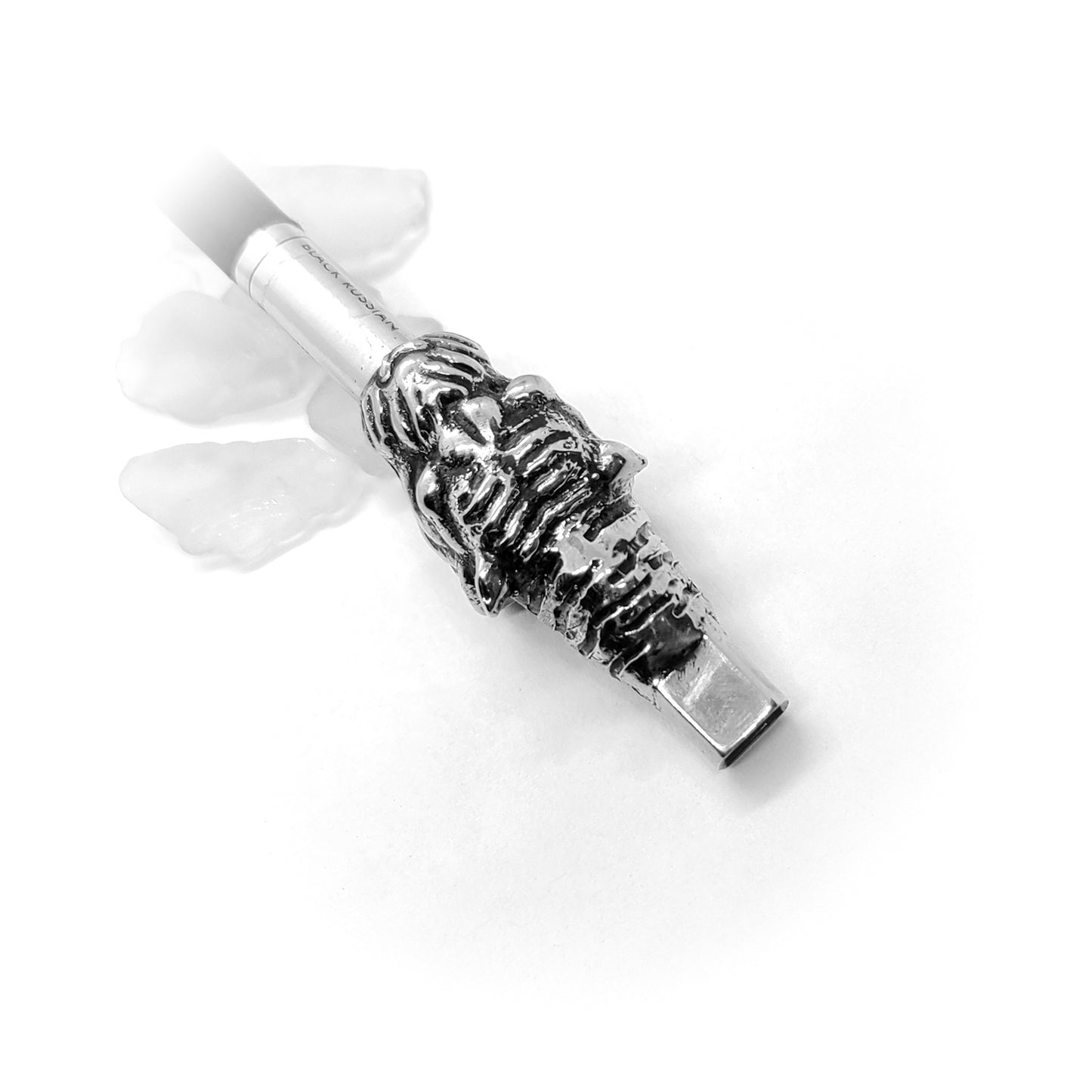 Tiger Head Sterling Silver Cigarette Pipe