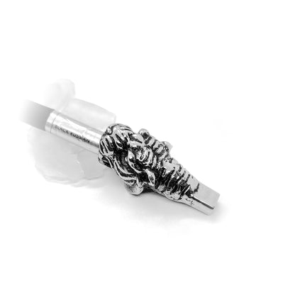 Tiger Head Sterling Silver Cigarette Pipe