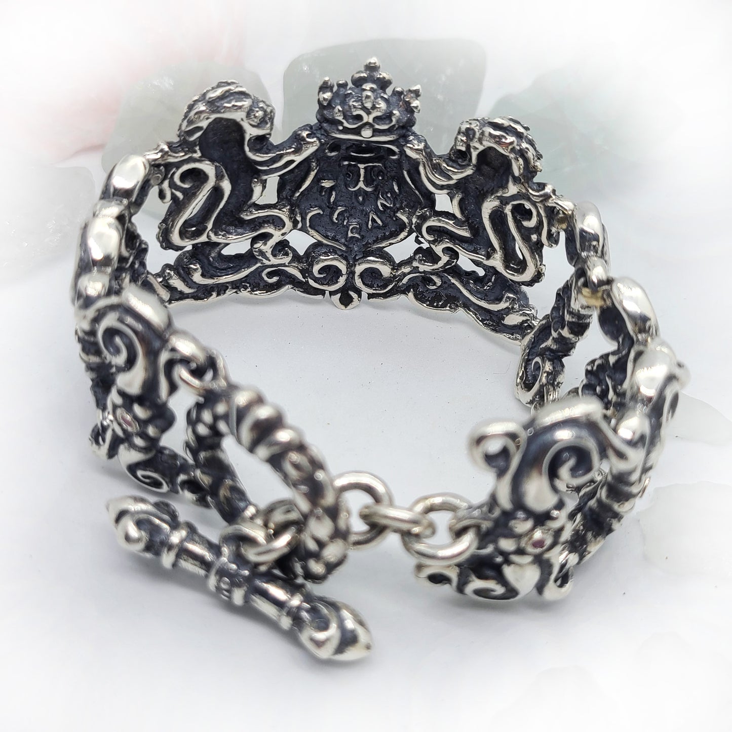 Royal Tigrani Kings Lion Sterling Silver Bracelet with Rubies