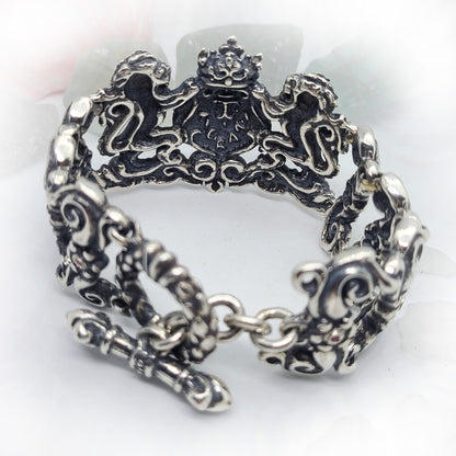 Royal Tigrani Kings Lion Sterling Silver Bracelet with Rubies