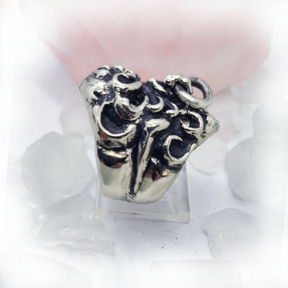 Tribal Skull with Nose Ring Sterling Silver Ring