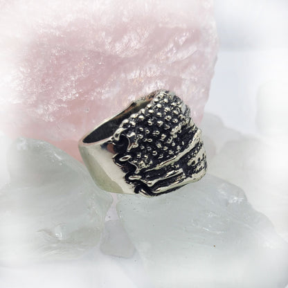 USA Flag Skull Sterling Silver Ring