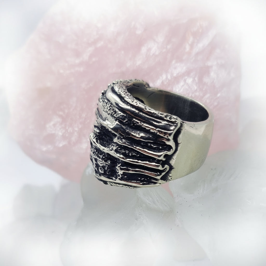 USA Flag Skull Sterling Silver Ring