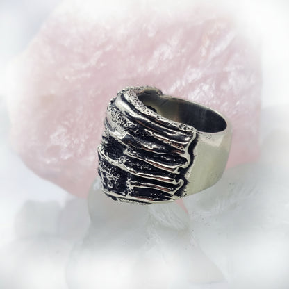 USA Flag Skull Sterling Silver Ring