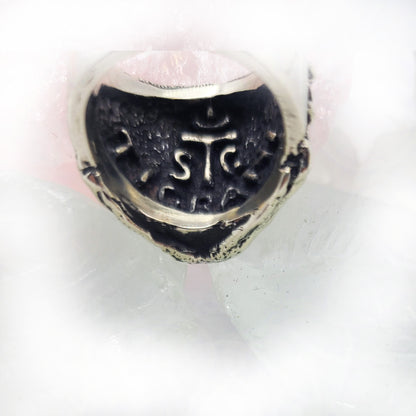 USA Flag Skull Sterling Silver Ring