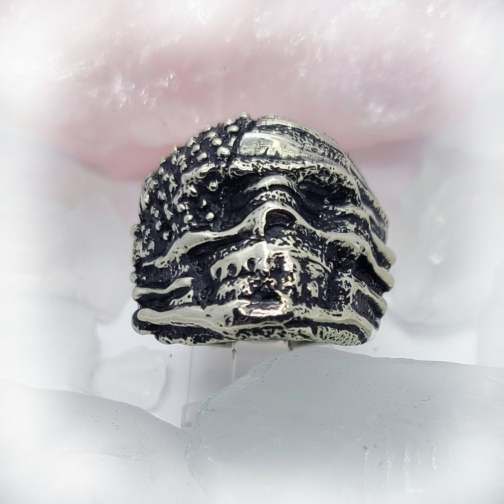 USA Flag Skull Sterling Silver Ring