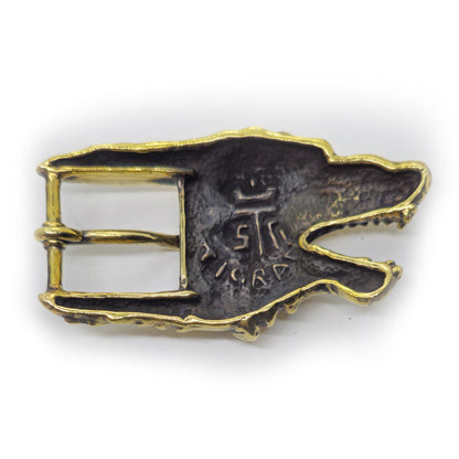 Wolf Angry Head Brass Belt Buckle