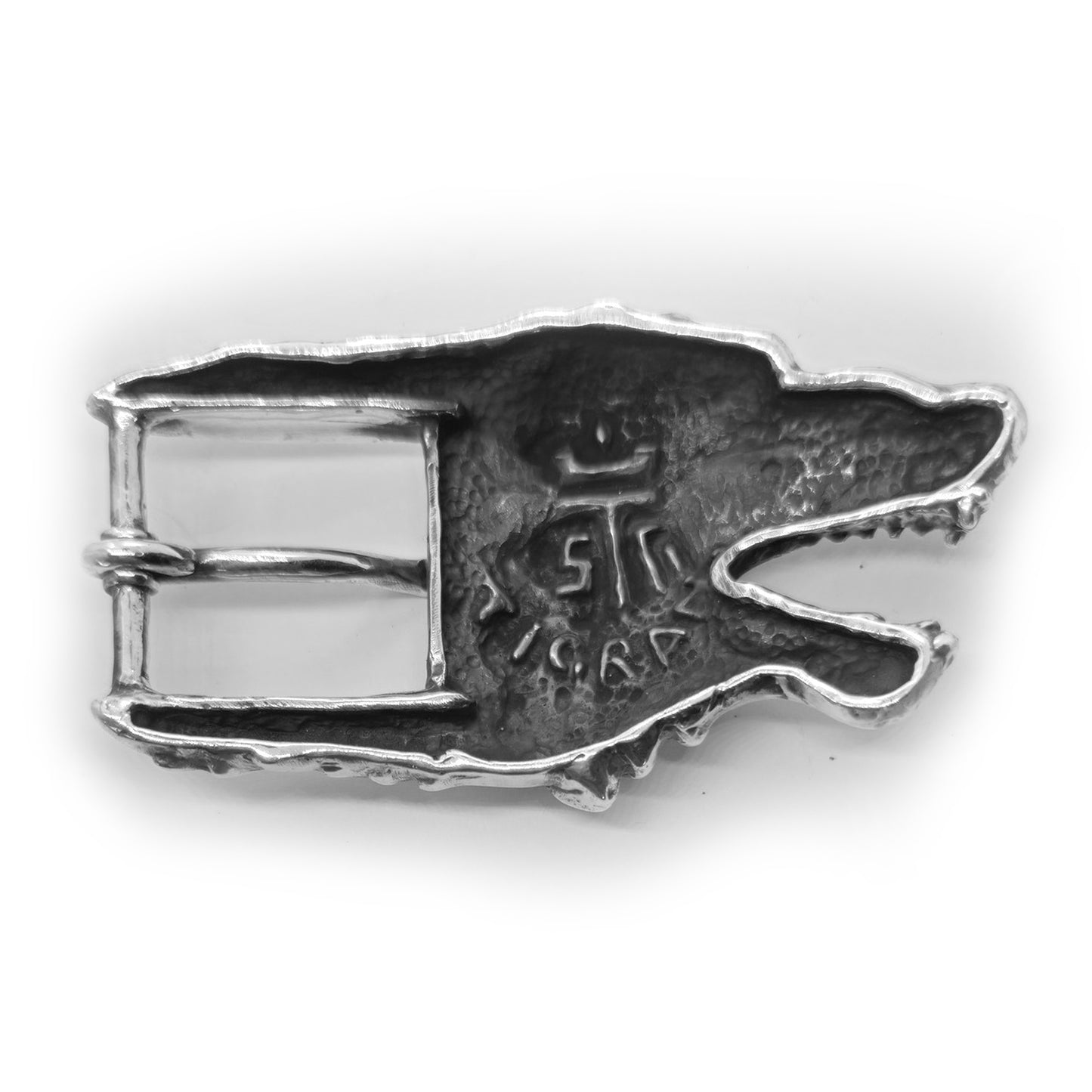 Wolf Angry Head Sterling Silver Belt Buckle