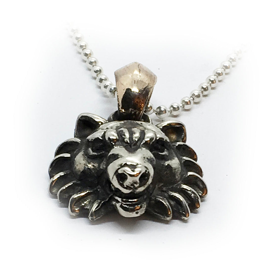 Wolf Head Sterling Silver Pendant