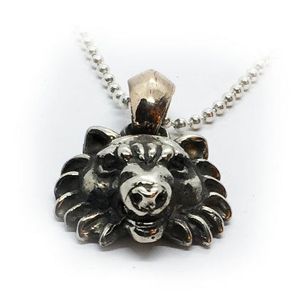Wolf Head Sterling Silver Pendant