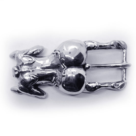 Woman Body Back Ass Side Erotic Sterling Silver Belt Buckle