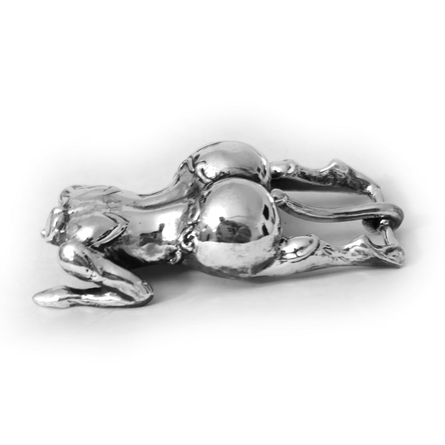 Woman Body Back Ass Side Erotic Sterling Silver Belt Buckle