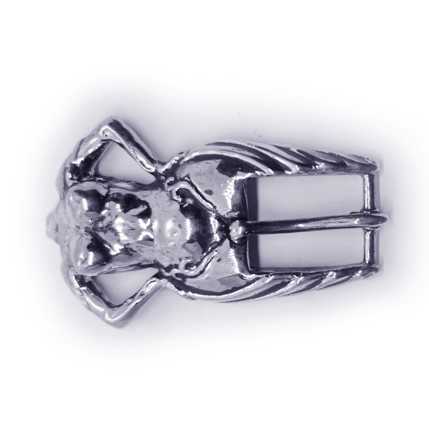 Woman Body Erotic Brest Sterling Silver Belt Buckle