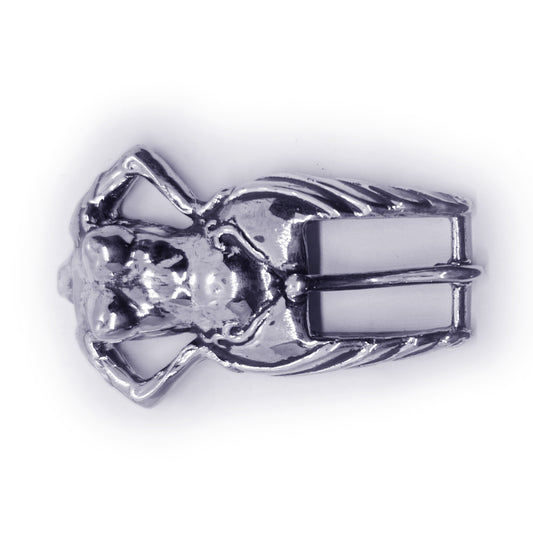 Woman Body Erotic Brest Sterling Silver Belt Buckle