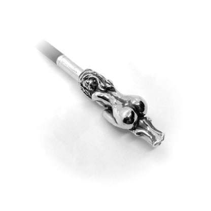 Nude Woman Sterling Silver Pipe