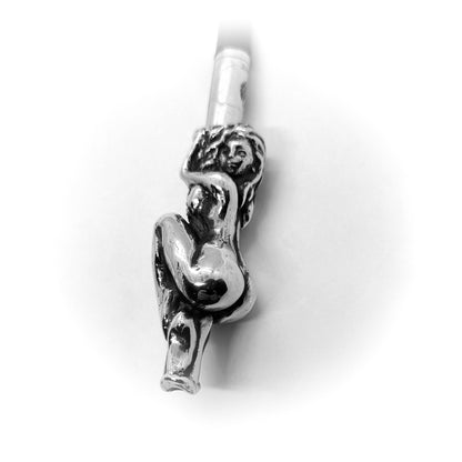 Nude Woman Sterling Silver Pipe
