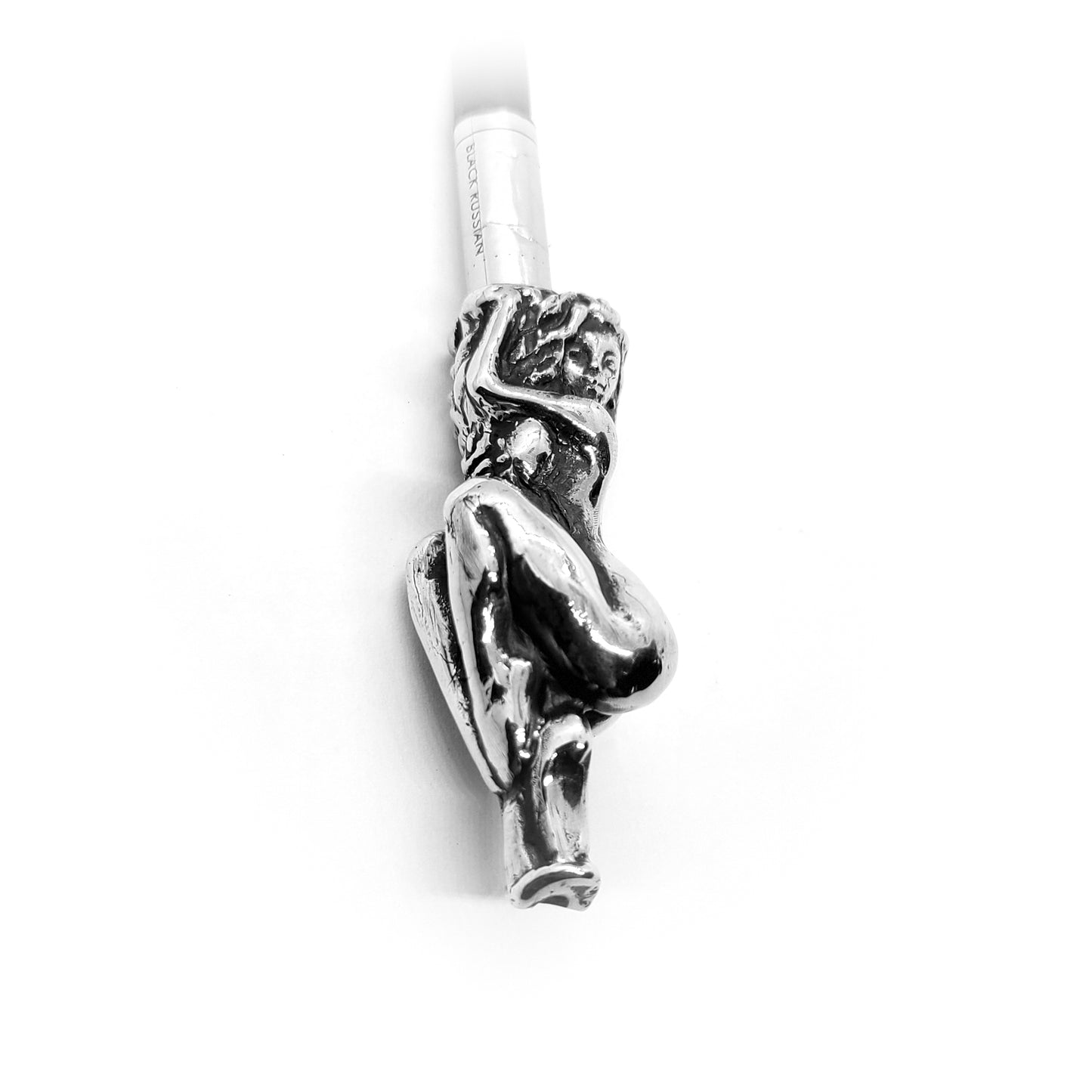 Nude Woman Sterling Silver Pipe