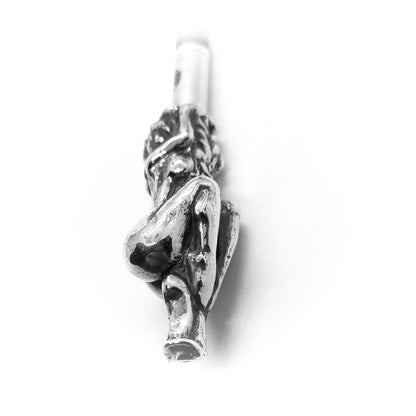 Nude Woman Sterling Silver Pipe