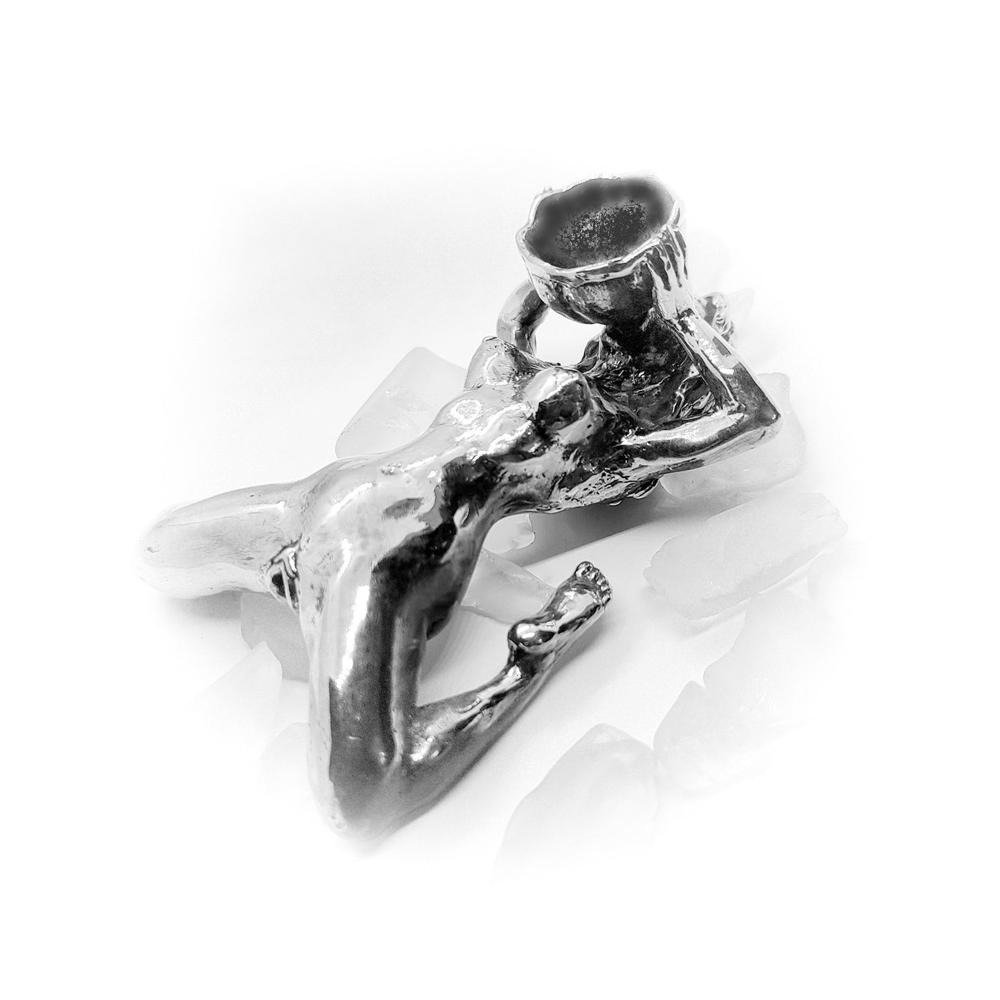 Woman Nude Sterling Silver Pipe