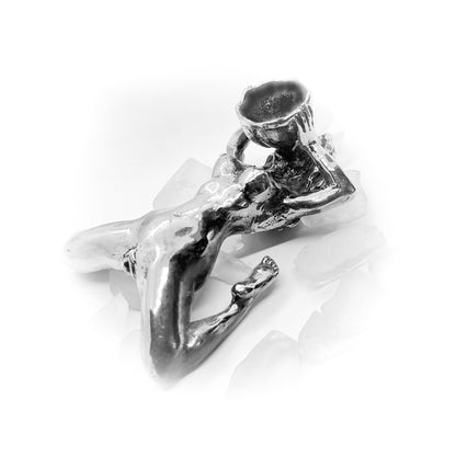 Woman Nude Sterling Silver Pipe