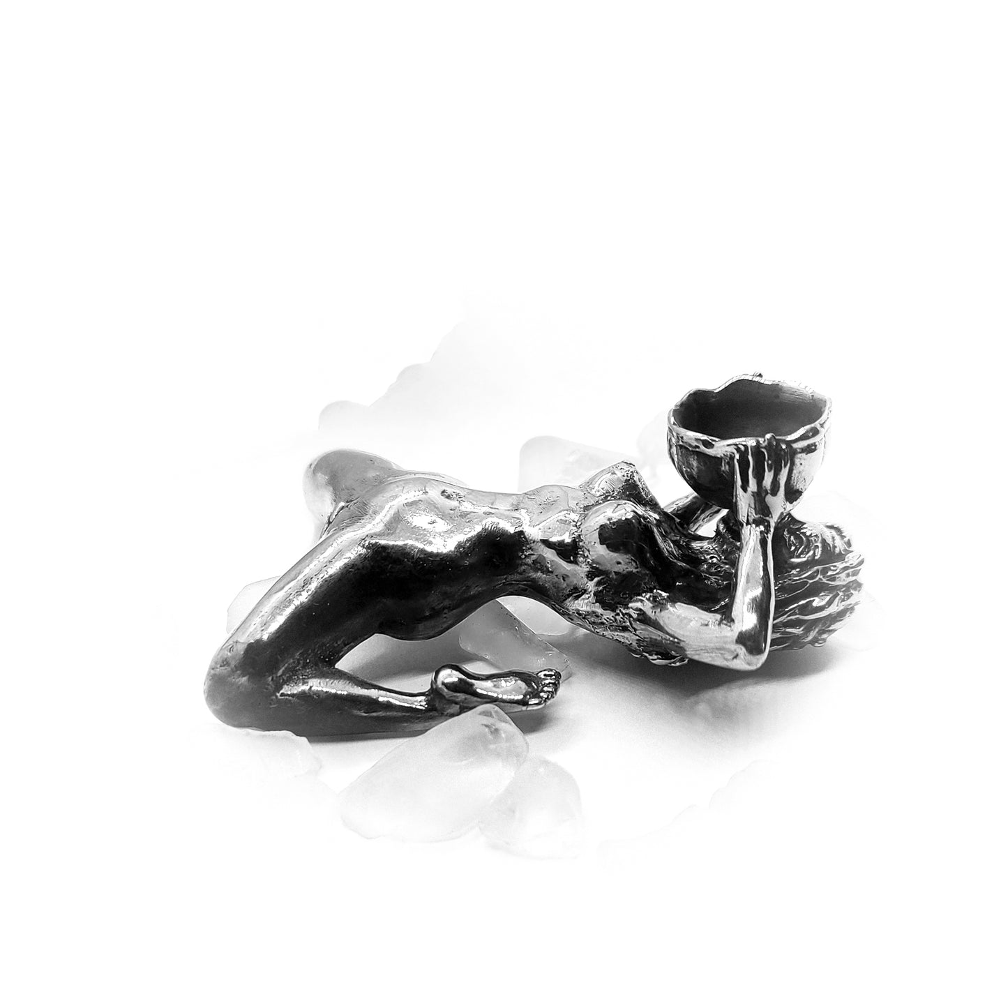 Woman Nude Sterling Silver Pipe