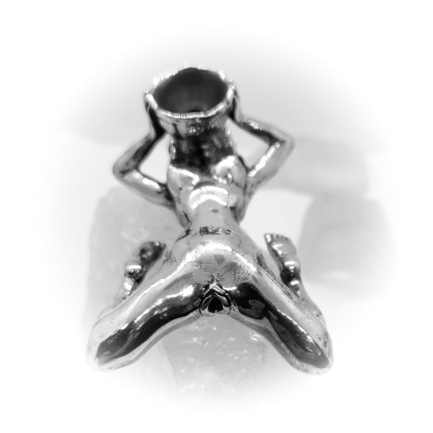Woman Nude Sterling Silver Pipe