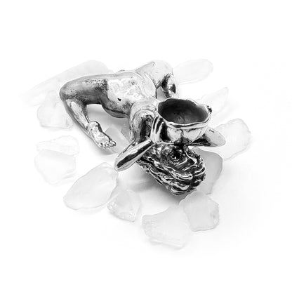 Woman Nude Sterling Silver Pipe