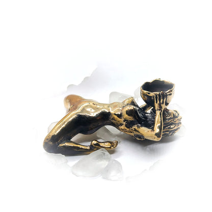 Woman Nude Sterling Silver Pipe