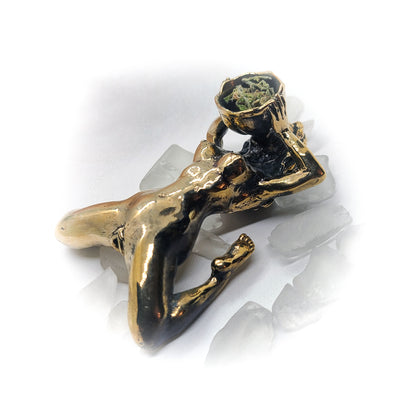 Woman Nude Sterling Silver Pipe
