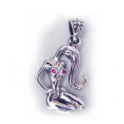 Gentlic Woman Pendant with CZ Stone Breasts