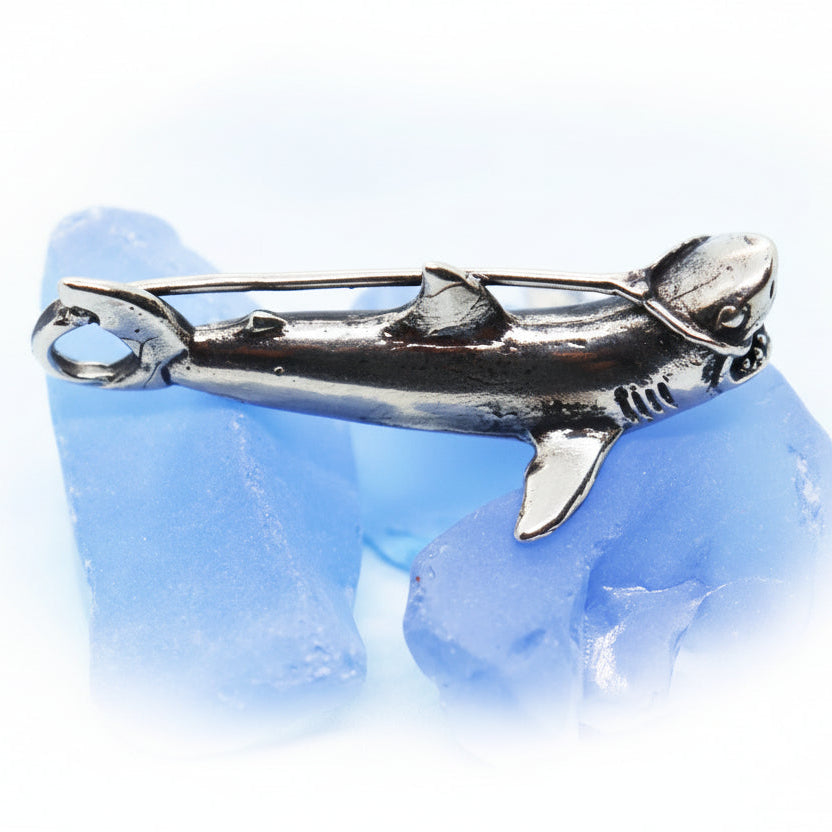 Wrapped Shark Sterling Silver Pendant